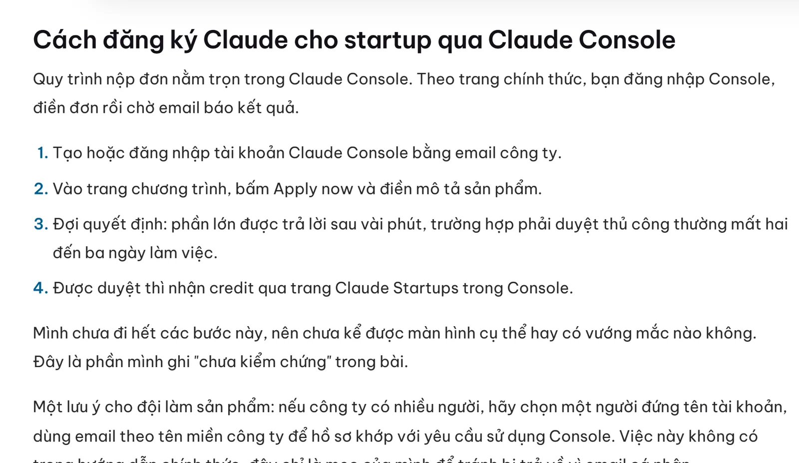 Bài gốc ghi rõ hai đến ba ngày duyệt thủ công