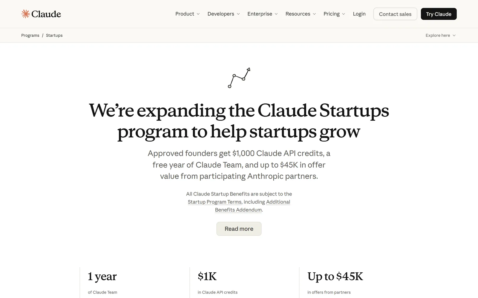 Claude cho startup: ưu đãi ngay đầu trang