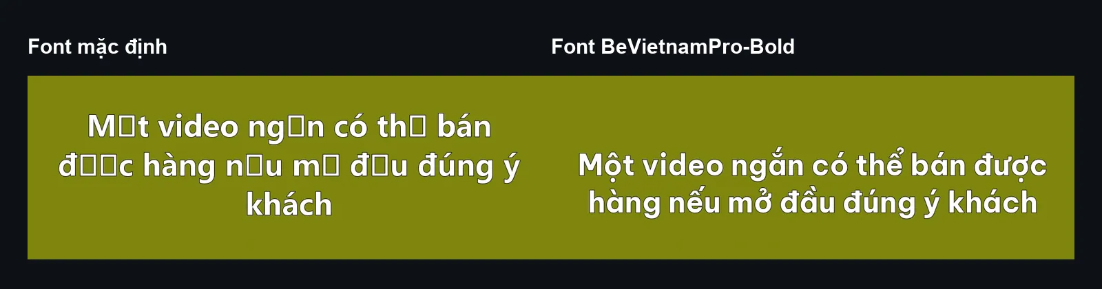 So sánh phụ đề trước và sau khi đổi font