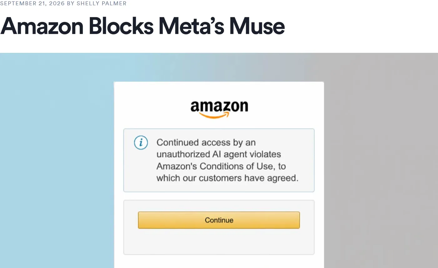 Thông báo Amazon hiện ra khi website chặn AI agent